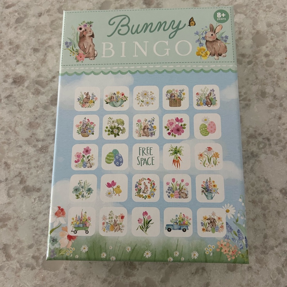 “New” Bunny Bingo Game - Pastel Floral Bunny Design